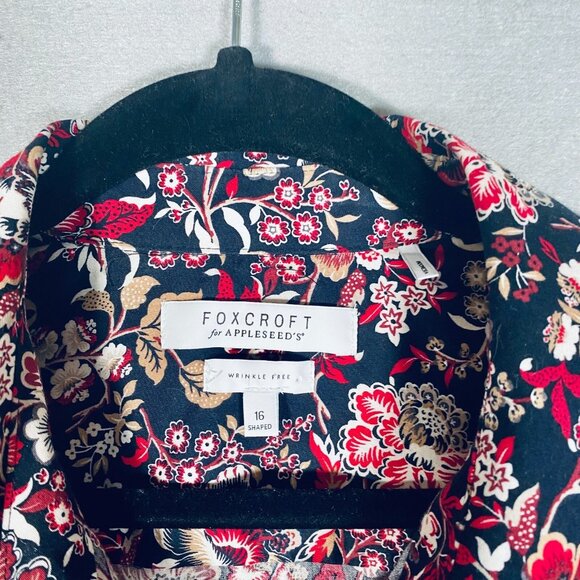 Foxcroft Shirt Womens 16 Pink Cotton Non-Wrinkle Button Up Blouse - Picture 5 of 12